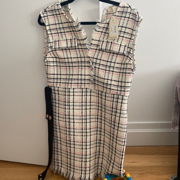 Maje NWT Rianey belted tweed mini dress sz 36 - Picture 2 of 3